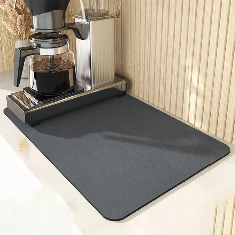 

1pcs Coffee Countertop Drain Pad Quick Dry Coffee Dish Cup Drying Mats Kitchen Dining Table Large Absorbent Draining Mat