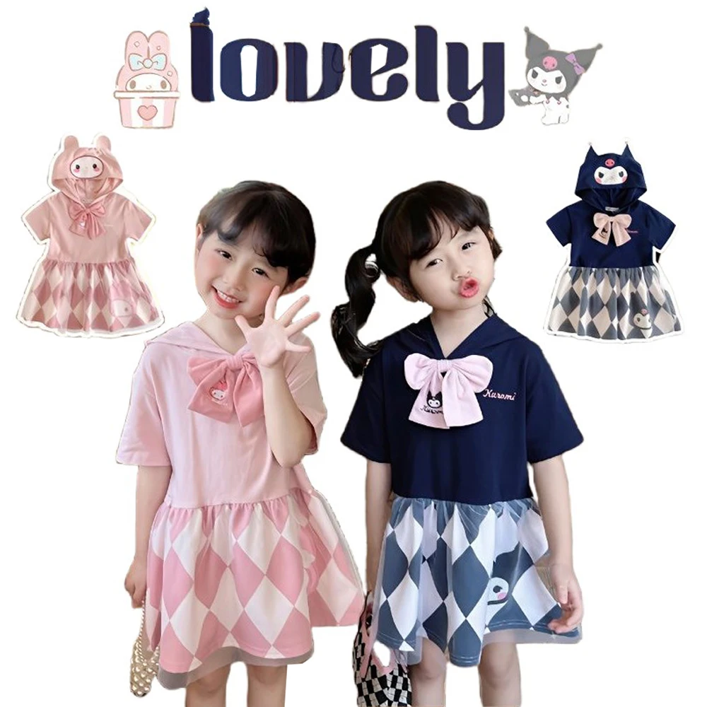 Женское платье с капюшоном Sanrios Kawaii My Melody Kuromi, летняя мультяшная юбка с капюшоном, ромбовидная сетчатая пряжа, платье принцессы
Женское платье с капюшоном Sanrios Kawaii My Melody Kuromi, летняя мультяшная юбка с капюшоном, ромбовидная сетчатая пряжа, платье принцессы