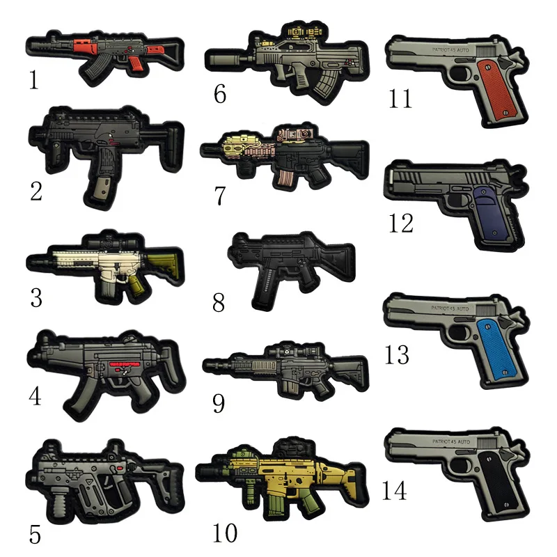 3D PVC Hook and Loop Badge Q Version Weapon Badge Tactical Morale Badge Personalized Rubber Outdoor Bag Accessory Sticker
3D PVC Hook and Loop Badge Q Version Weapon Badge Tactical Morale Badge Personalized Rubber Outdoor Bag Accessory Sticker