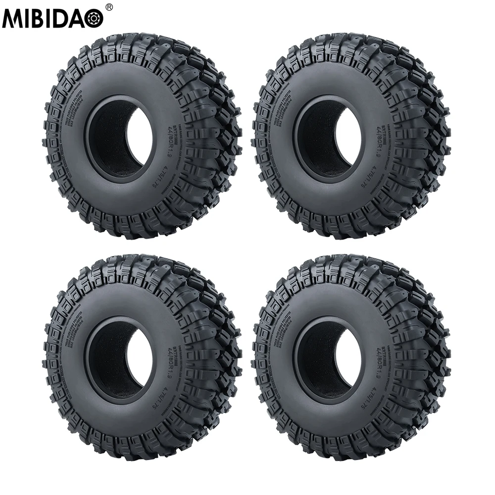 

MIBIDAO 4Pcs 1.9"/2.2" Rubber Tires Wheel Tyres For 1/10 Axial SCX10 90046 AXI03007 TRX4 TRX6 D90 RR10 Wraith RC Crawler Car