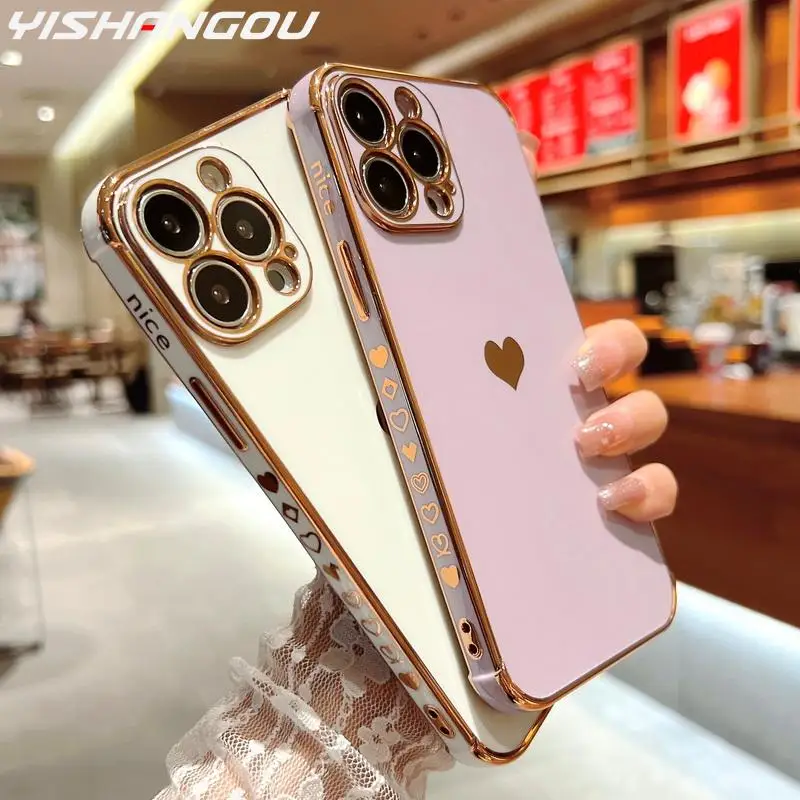 For iPhone 13 Pro Max 11 12 Pro Max X XR XS Max 7 8 Plus Silicone Soft Bumper Back Cover Luxury Plating Love Heart Phone Case
For iPhone 13 Pro Max 11 12 Pro Max X XR XS Max 7 8 Plus Silicone Soft Bumper Back Cover Luxury Plating Love Heart Phone Case