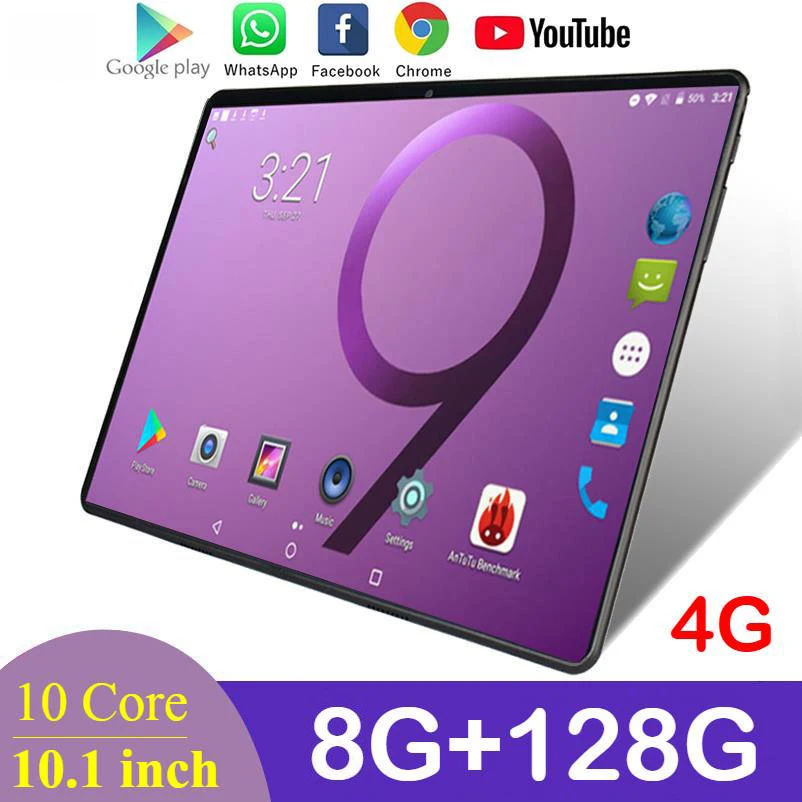 

Hot sale Android Tablet 10 inch 10 core3G 4G FDD LTE 8GB RAM 128GB ROM 1280*800 IPS Dual Cameras Android 10.0 OS GPS Tablets 10.