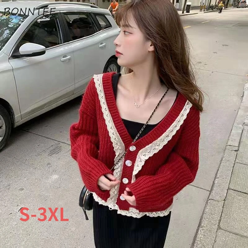 Sets Women Dresses Cardigan Spring Lace Patchwork Tender 3 Colors Button Elegant Ladies Loose Knitwear Basic Fashion Ulzzang Ins
Sets Women Dresses Cardigan Spring Lace Patchwork Tender 3 Colors Button Elegant Ladies Loose Knitwear Basic Fashion Ulzzang Ins