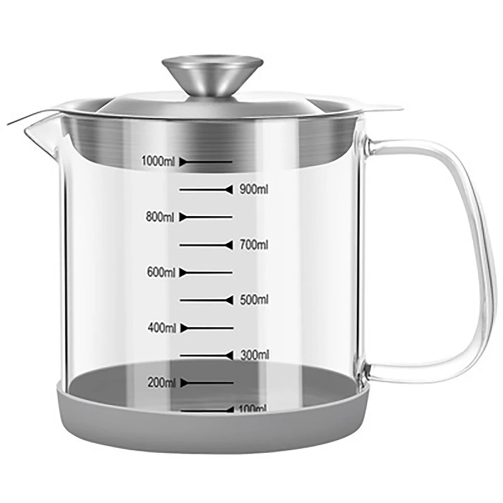 Transparent Glass Oil Filter Pot with Scale Kitchen Oil Separator Home Bacon Grease Container with Fine Mesh Strainer B
Transparent Glass Oil Filter Pot with Scale Kitchen Oil Separator Home Bacon Grease Container with Fine Mesh Strainer B