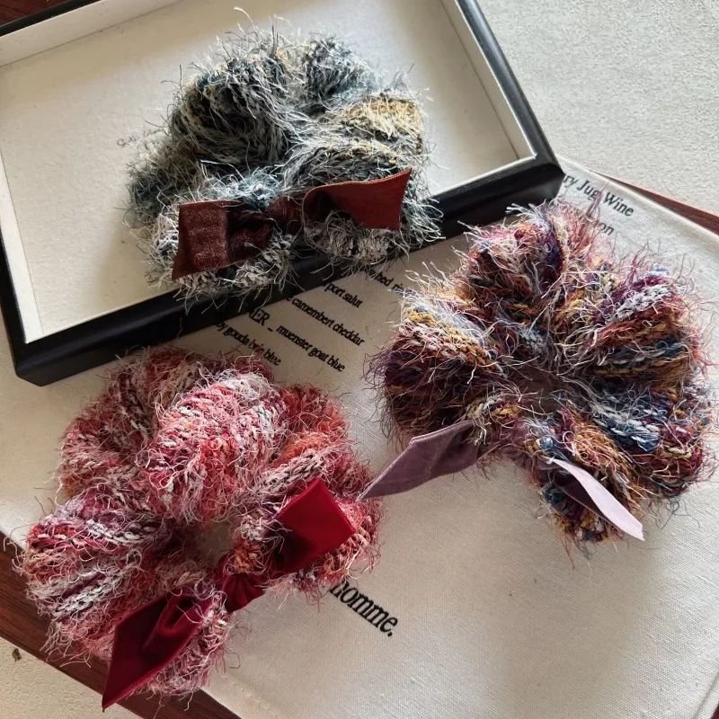 Korean Style Girl Simple Hair Ropes Autumn Winter Wool Woven Sweet Bow Rubber Band Hair Ties for Women Fashion Hair Accessories 
Korean Style Girl Simple Hair Ropes Autumn Winter Wool Woven Sweet Bow Rubber Band Hair Ties for Women Fashion Hair Accessories