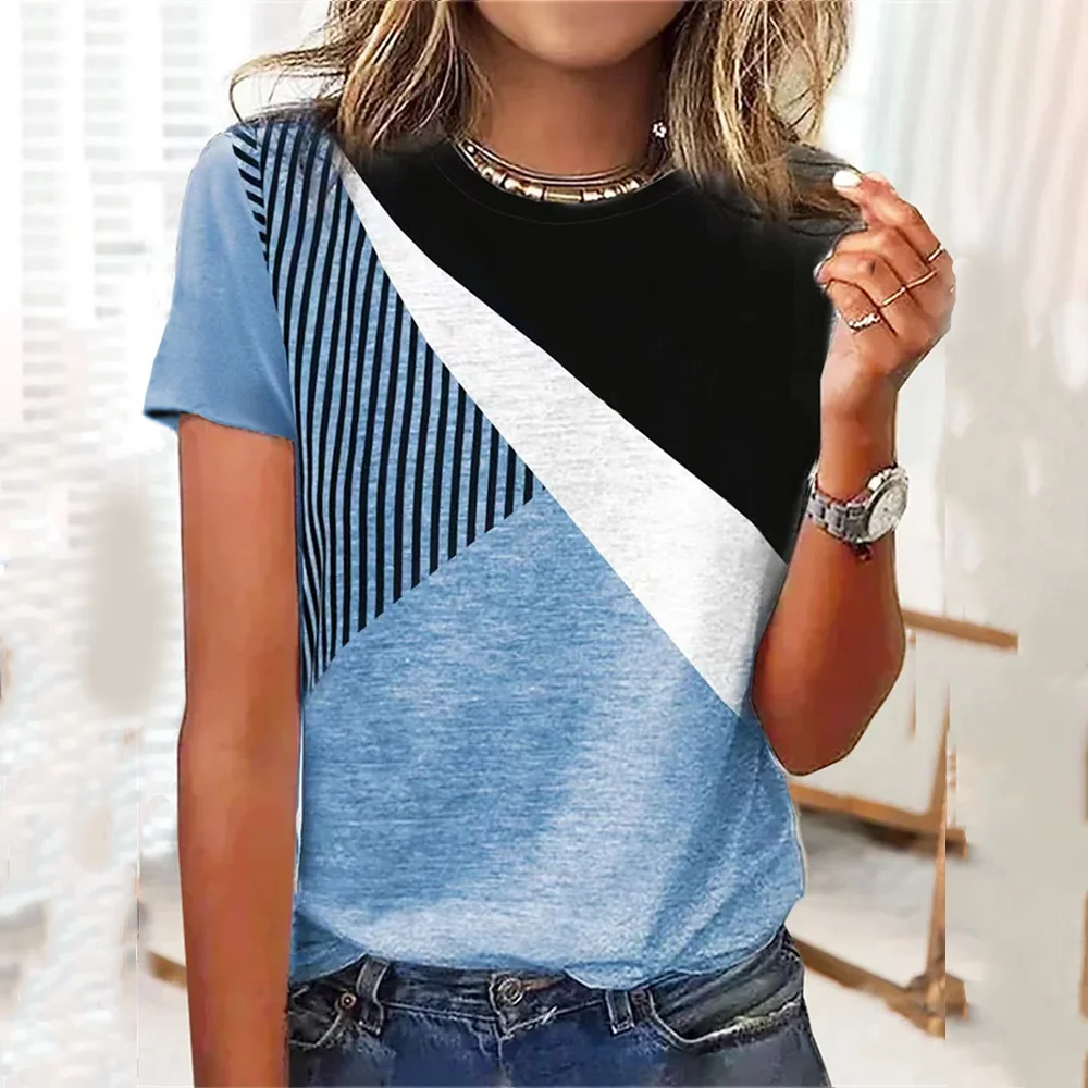 Women's T-shirt 3d Print Pattern Stitching Women's Short-sleeved Summer New Fashion Tops Simple Loose Harajuku Women's Clothing
Women's T-shirt 3d Print Pattern Stitching Women's Short-sleeved Summer New Fashion Tops Simple Loose Harajuku Women's Clothing