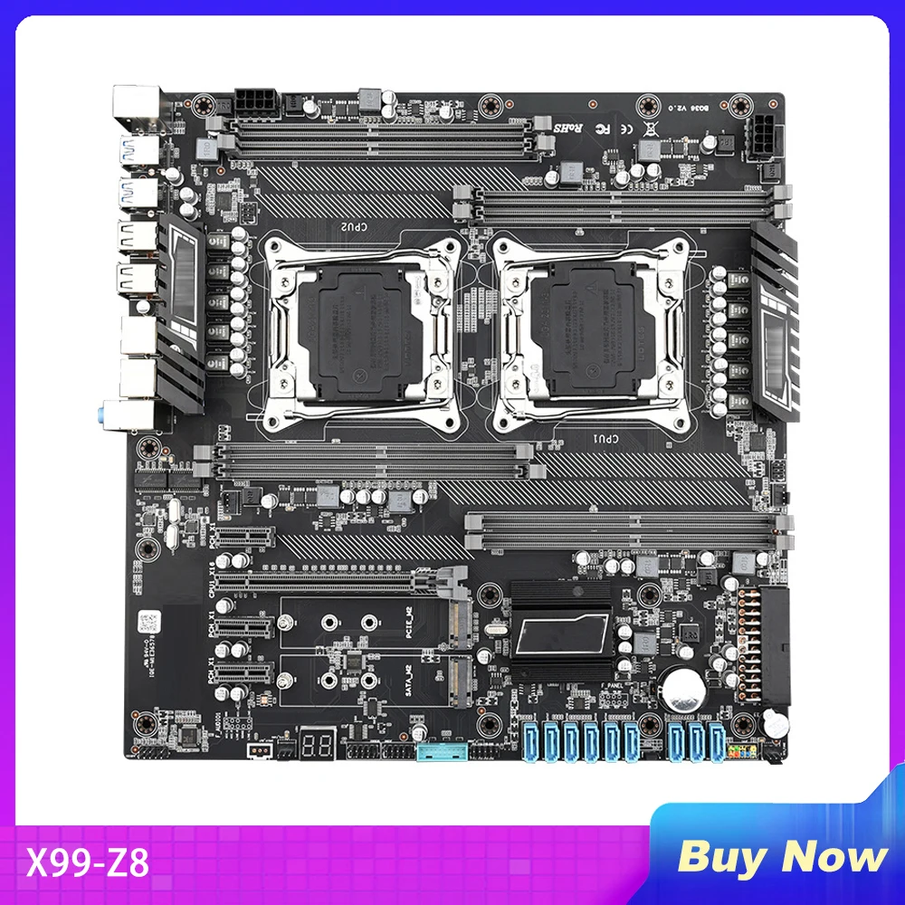 Server Motherboard For X99-Z8 Dual-Way DDR4 Support E5 2680 V3 V4 CPU Fully Tested
Server Motherboard For X99-Z8 Dual-Way DDR4 Support E5 2680 V3 V4 CPU Fully Tested