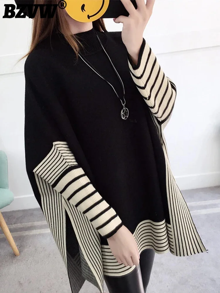 BZVW Knitted Cloak Bat Sleeve Sweater Women's Top 2023 Autumn Winter New Casual Temperament Versatile Knit Shawl Female 25X3350
BZVW Knitted Cloak Bat Sleeve Sweater Women's Top 2023 Autumn Winter New Casual Temperament Versatile Knit Shawl Female 25X3350