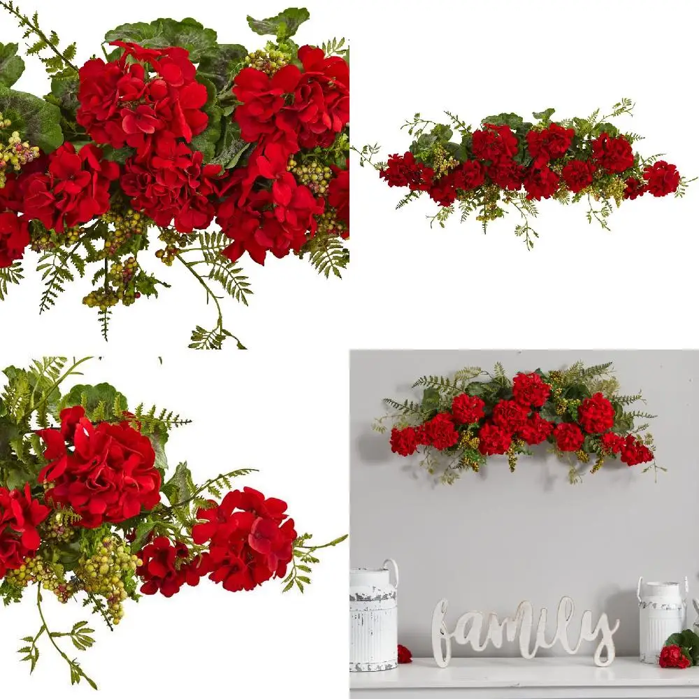 Garland Fantastic Red Geranium and Plump Berry Swag Artificial Flower Plant Garland Designed for Home Decoration & Wreath.
Garland Fantastic Red Geranium and Plump Berry Swag Artificial Flower Plant Garland Designed for Home Decoration & Wreath.