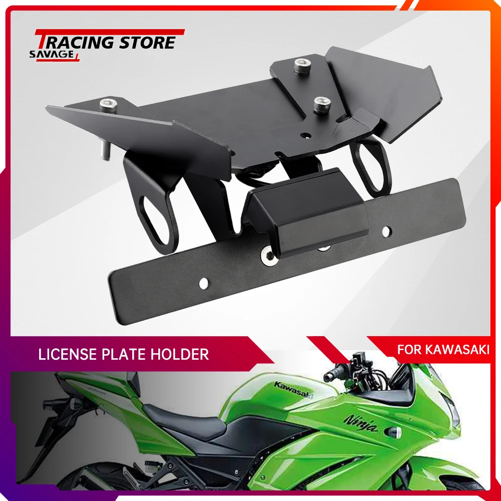 

For KAWASAKI EX250R NINJA 250R 2008-2012 Motorcycle License Plate Holder LED Light Accessories Rear Tail Tidy Fender Eliminator