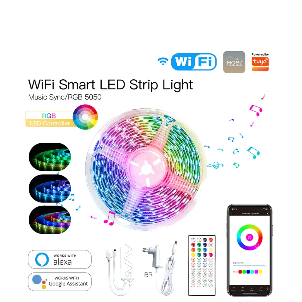 Tuya Smart RGB LED Strip 5W WiFi House Decoration Lighting Infrared Remote Control Voice Control Timing Home Party Decor
Tuya Smart RGB LED Strip 5W WiFi House Decoration Lighting Infrared Remote Control Voice Control Timing Home Party Decor