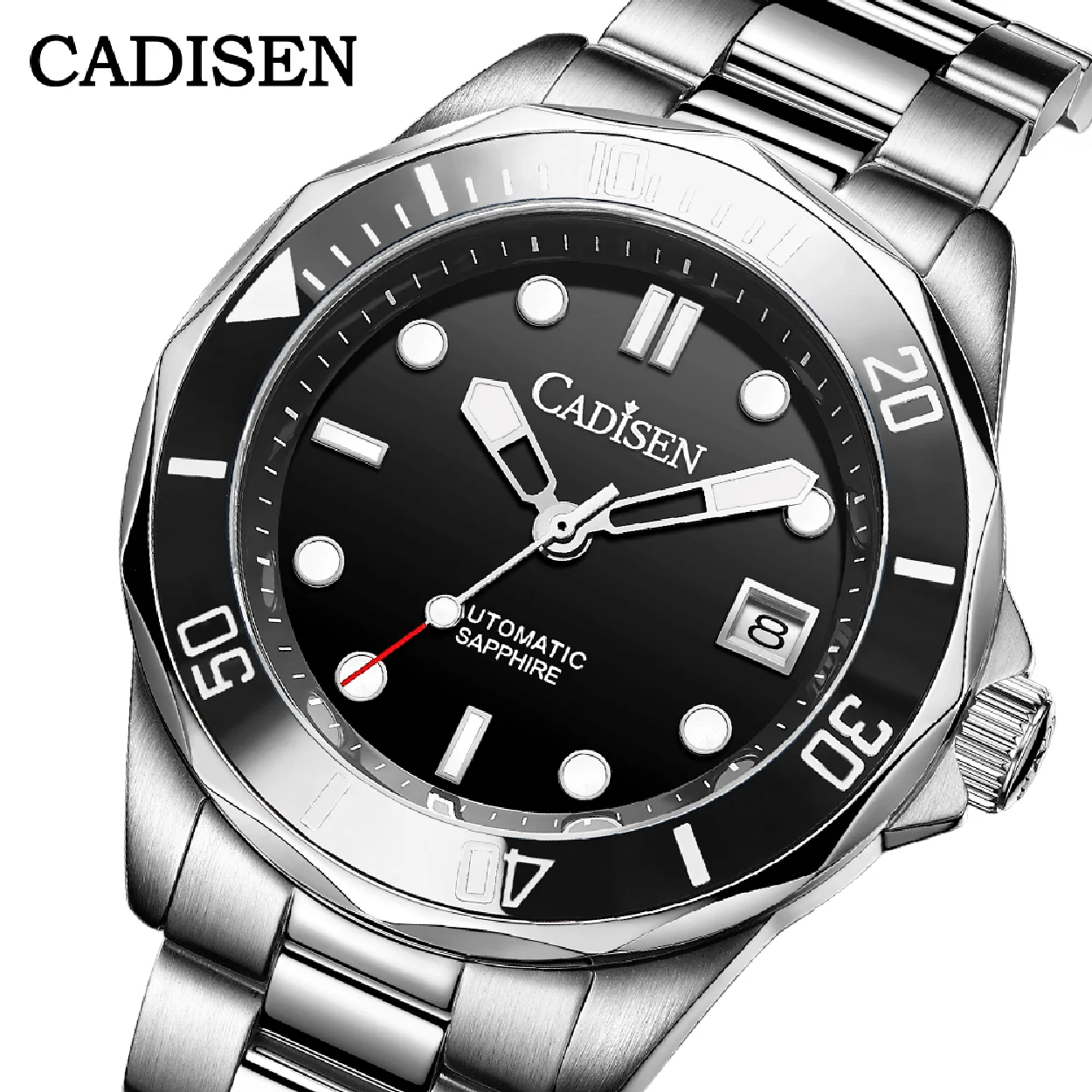 

CADISEN New Men's Mechanical Wristwatches Luxury Ceramic Automatic Watch For Men Luminous Diving Steel Watch Japan NH35A Clock