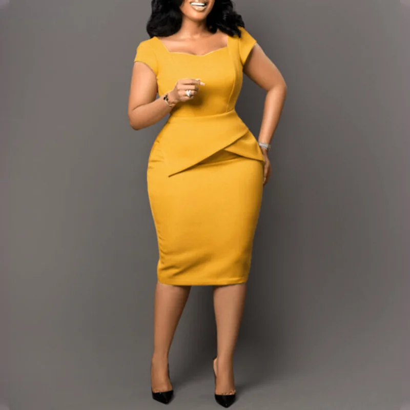 2023 Summer Elegant African Women Short Sleeve Polyester Solid Color Knee-length Dress Dashiki African Clothes Women
2023 Summer Elegant African Women Short Sleeve Polyester Solid Color Knee-length Dress Dashiki African Clothes Women