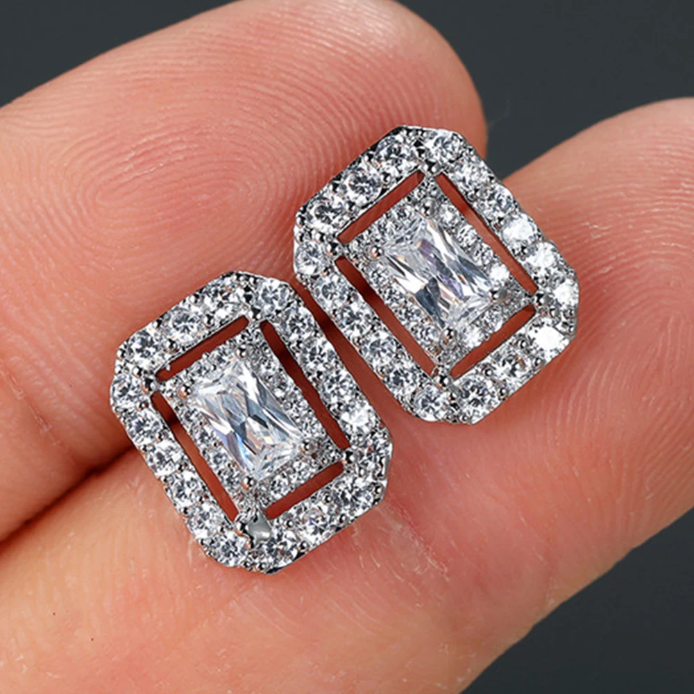 Модные Универсальные серьги-гвоздики геометрической формы, пирсинг с серебряным покрытием, блестящий кубический цирконий, простое украшение для женщин
Модные Универсальные серьги-гвоздики геометрической формы, пирсинг с серебряным покрытием, блестящий кубический цирконий, простое украшение для женщин