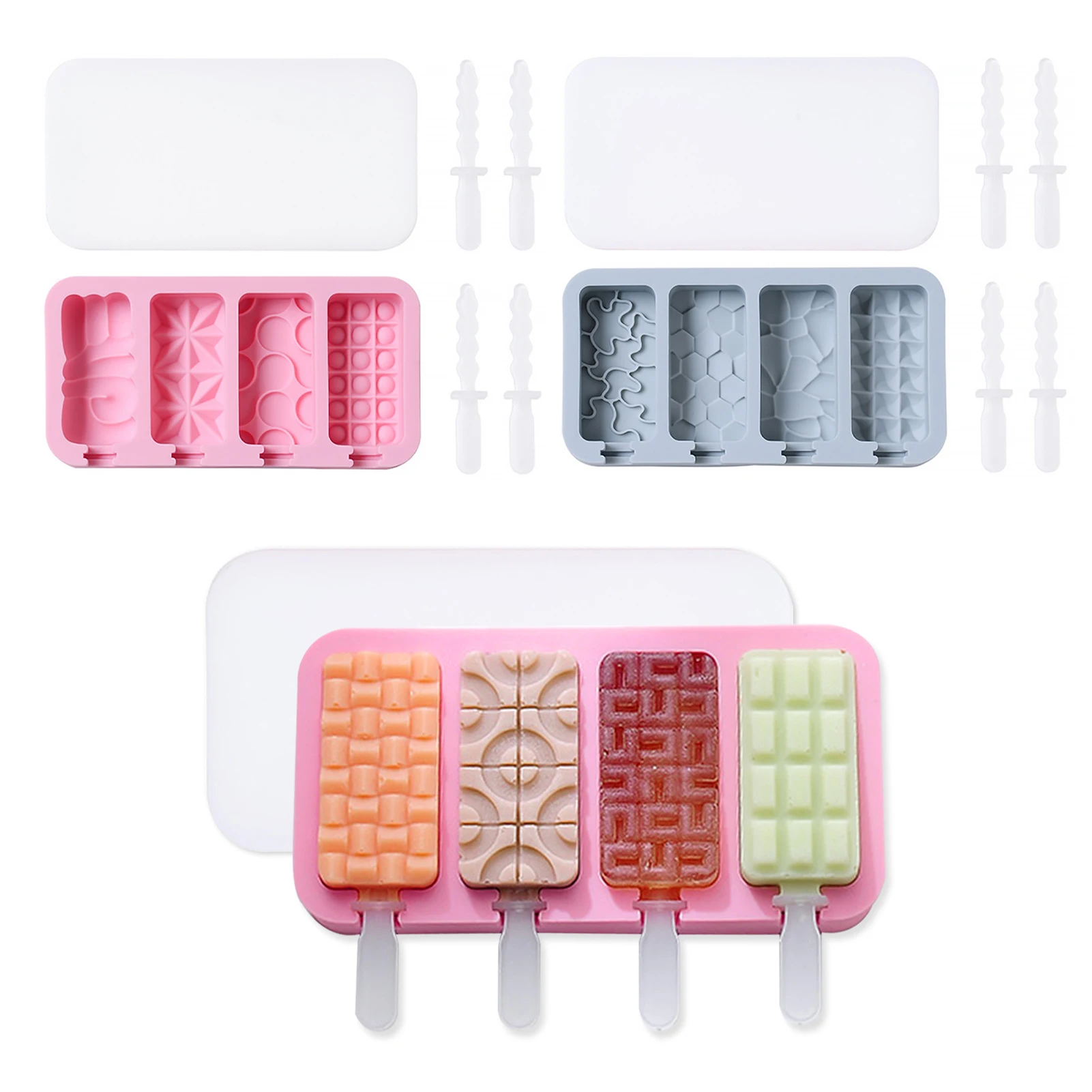 3pack Chocolate 4 Cavity Ice Lolly Mold Home Easy Clean Summer Kitchen Popsicle Mould Soft Silicone Stick DIY Reusable Dessert
3pack Chocolate 4 Cavity Ice Lolly Mold Home Easy Clean Summer Kitchen Popsicle Mould Soft Silicone Stick DIY Reusable Dessert