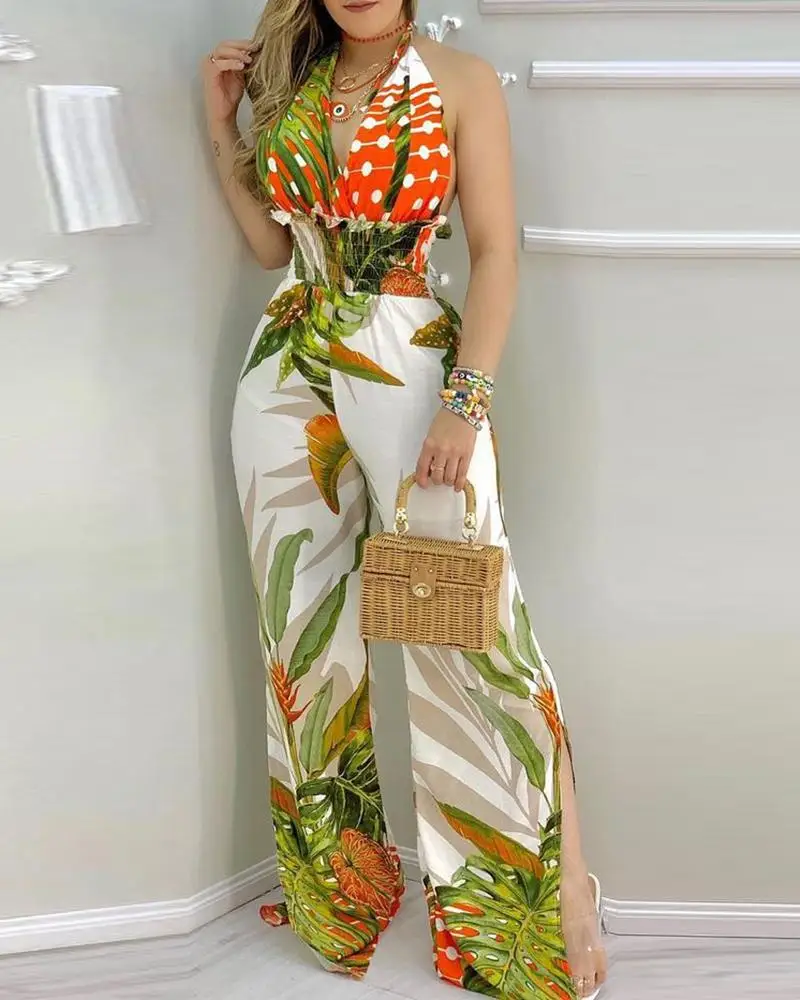Jumpsuit Women 2022 Summer Color Printed Lace Up Jumpsuit Fashion Sexy Deep V Neck Backless Casual Woman Jumpsuits Boho
Jumpsuit Women 2022 Summer Color Printed Lace Up Jumpsuit Fashion Sexy Deep V Neck Backless Casual Woman Jumpsuits Boho