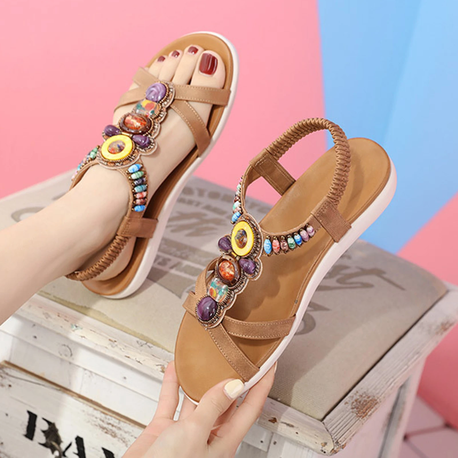 Fashion Bohemians Casual Wedges Sandals Breathable Comfortable Sandals For Pool Beach
Fashion Bohemians Casual Wedges Sandals Breathable Comfortable Sandals For Pool Beach