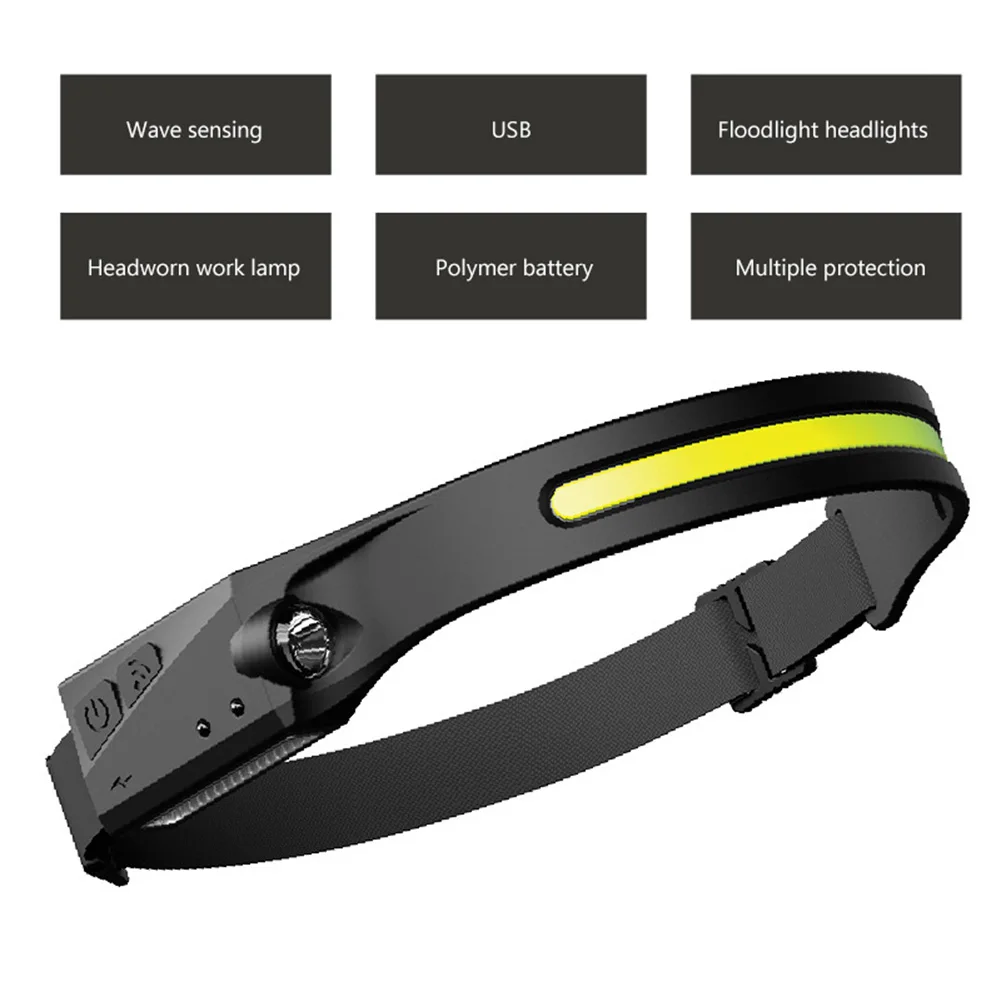 XPE COB LED Safety Headlight Torch USB Rechargeable Inductive Switch Outdoor Headlight Superbright Waterproof for Camping Hiking
XPE COB LED Safety Headlight Torch USB Rechargeable Inductive Switch Outdoor Headlight Superbright Waterproof for Camping Hiking