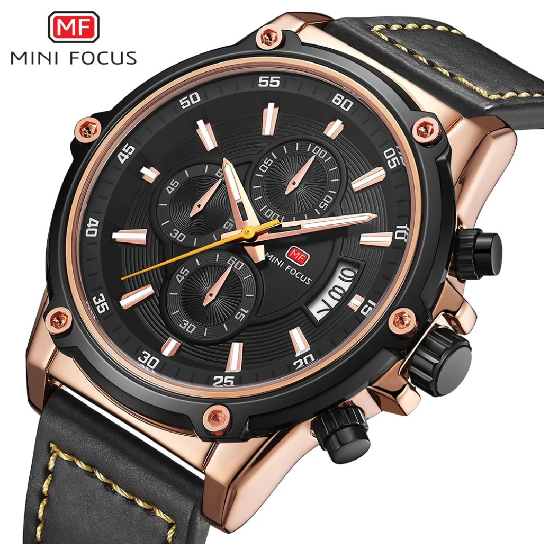 MINI FOCUS Watches Men Top Brand Luxury Quartz Gold Watch Mens Leather Military Waterproof Sport Wristwatch Relogio Masculino
MINI FOCUS Watches Men Top Brand Luxury Quartz Gold Watch Mens Leather Military Waterproof Sport Wristwatch Relogio Masculino
