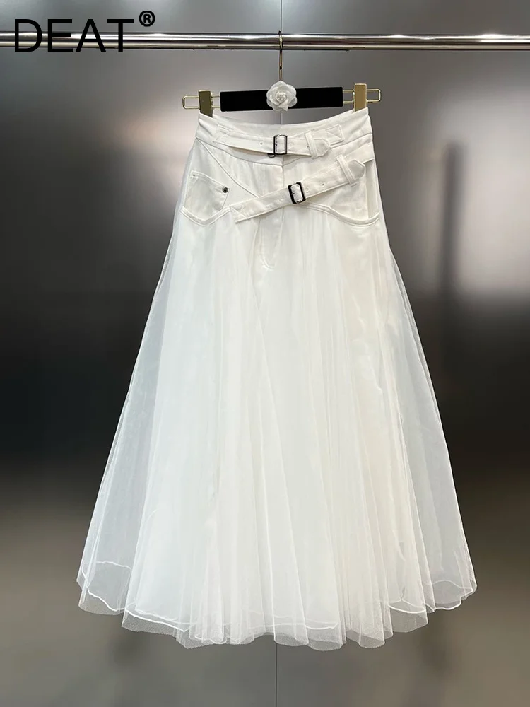 Double Belt Designer Mesh Skirt Women's High Waist Solid Color Causal Streetwear Skirts Female 2023 Summer New 11XX4005
Double Belt Designer Mesh Skirt Women's High Waist Solid Color Causal Streetwear Skirts Female 2023 Summer New 11XX4005