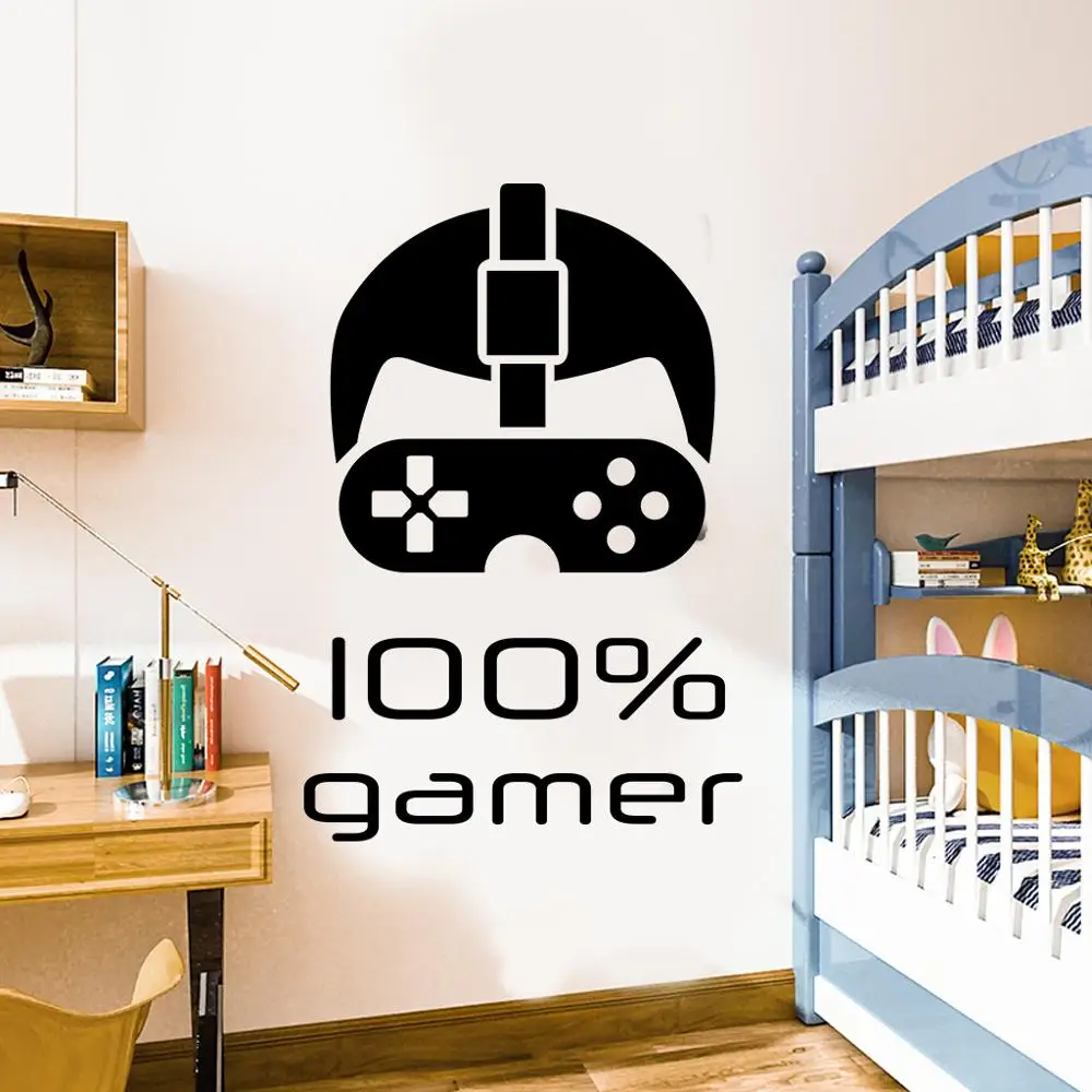 100% Gamer Stickers Home Decor Wall Decals Video Games Playroom Decal For Boys Unique Gift Self-adhesive Wallsticker Murals
100% Gamer Stickers Home Decor Wall Decals Video Games Playroom Decal For Boys Unique Gift Self-adhesive Wallsticker Murals