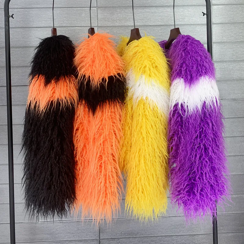 Splice color contrast imitation fur imitation fur coat Tan wool women's short coat lamb hair personality cardigan
Splice color contrast imitation fur imitation fur coat Tan wool women's short coat lamb hair personality cardigan