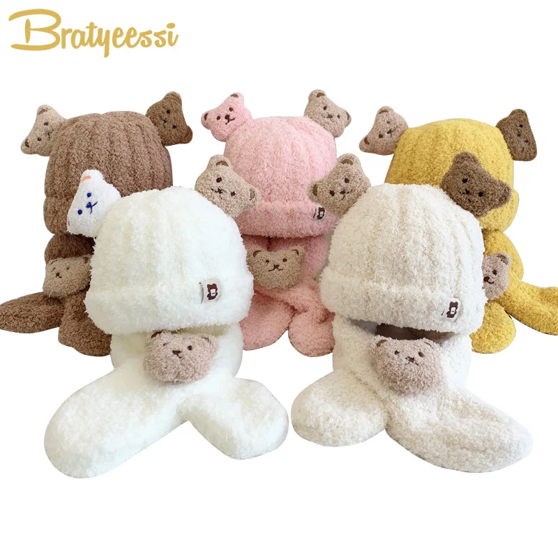 Bear Kids Winter Hat Scarf 2PCS Thicken Warm Baby Beanie Neck Warmer Newborn Infant Bonnet Toddler Girls Boys Cap 3-24M
Bear Kids Winter Hat Scarf 2PCS Thicken Warm Baby Beanie Neck Warmer Newborn Infant Bonnet Toddler Girls Boys Cap 3-24M