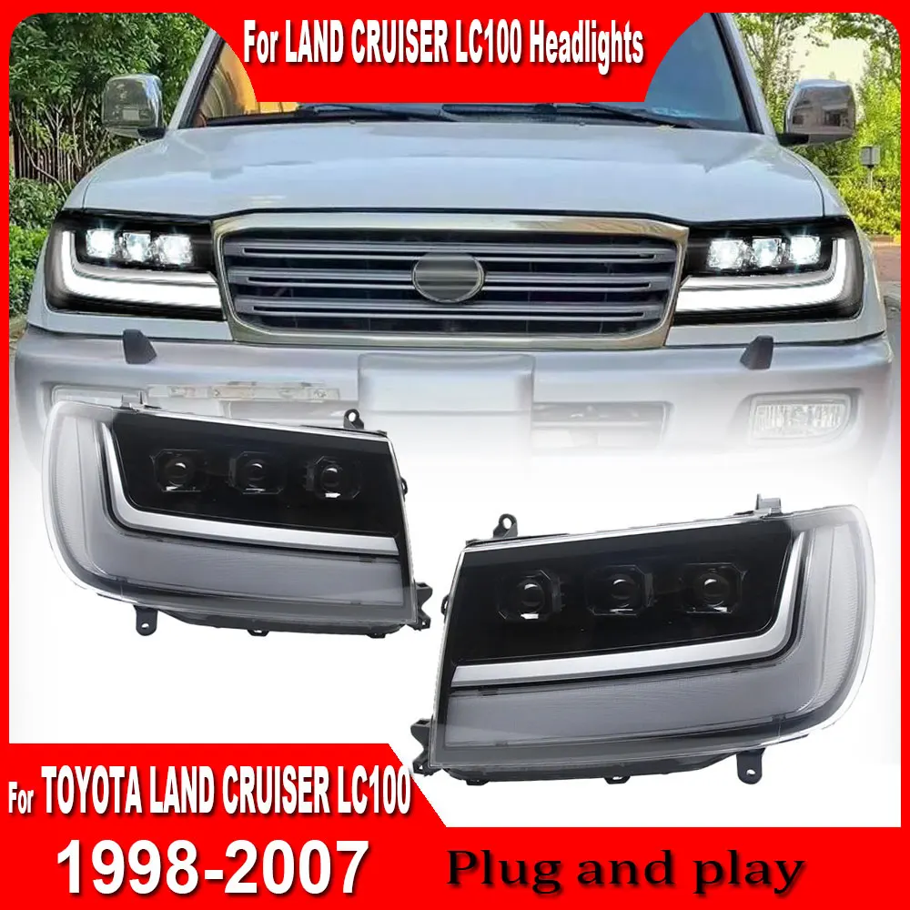 2 шт. автомобильный фонарь для Toyota Land Cruiser LC100 1998-2007 фара светодиодный проектор