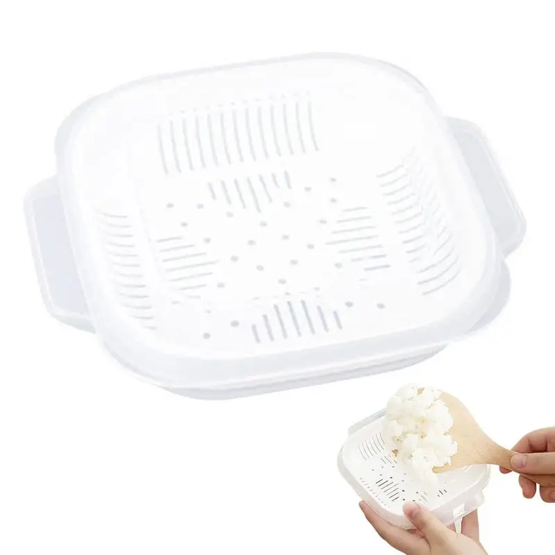 Strainer Fruit Bowl Stackable Storage Box With Lid For Rice Sub-Packing And Heating Food Storage Containers Kitchen Lunch Boxes
Strainer Fruit Bowl Stackable Storage Box With Lid For Rice Sub-Packing And Heating Food Storage Containers Kitchen Lunch Boxes