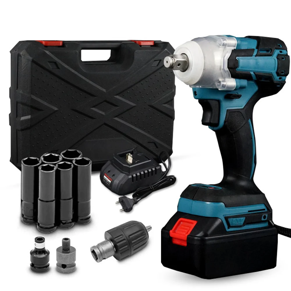 

1800N.M Torque Brushless Electric Impact Wrench with 588VF Battery 1/2" Cordless Wrench Power Tool For Makita 18V Battery