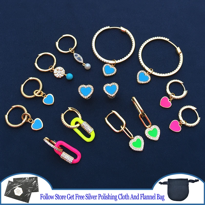Heart Shaped Love Earrings Enamel U-shaped Colorful S925 Sterling Silver Women's Romantic Wedding Engagement Jewelry Lover Gift
Heart Shaped Love Earrings Enamel U-shaped Colorful S925 Sterling Silver Women's Romantic Wedding Engagement Jewelry Lover Gift