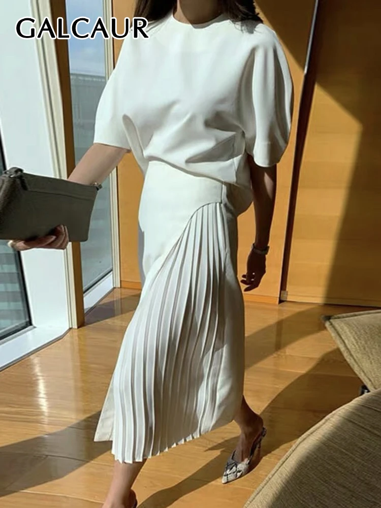 GALCAUR Fashion Two Piece Set For Women O Neck Puff Sleeve Tops High Waist Loose Skirt Solid Sets Female 2022 Autumn Korean New
GALCAUR Fashion Two Piece Set For Women O Neck Puff Sleeve Tops High Waist Loose Skirt Solid Sets Female 2022 Autumn Korean New