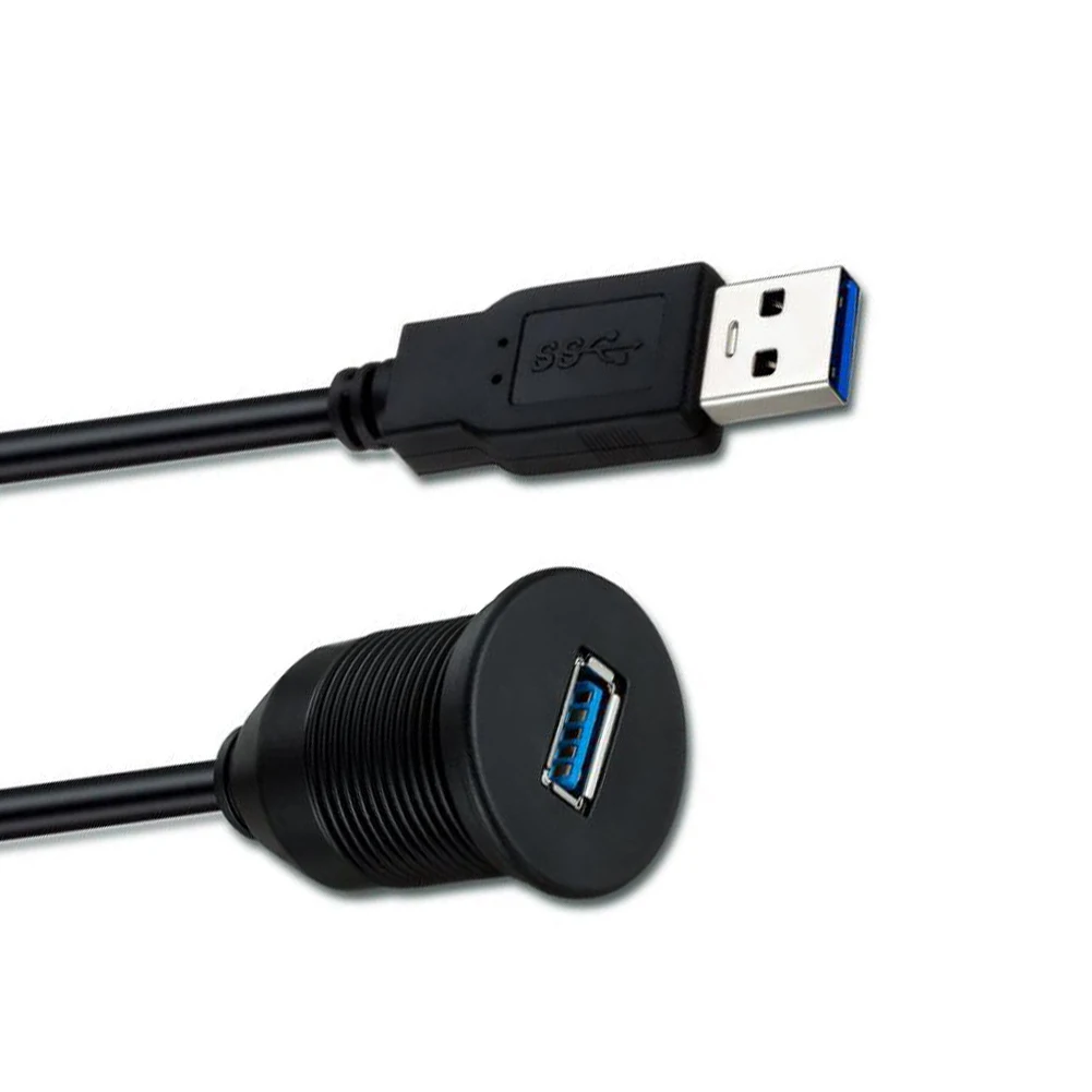 New 1M Male To Female Extension Cable Car Dash Panel Flush Mount Dual USB 3.0 Black Practical Durable Car Truck Accessories
New 1M Male To Female Extension Cable Car Dash Panel Flush Mount Dual USB 3.0 Black Practical Durable Car Truck Accessories