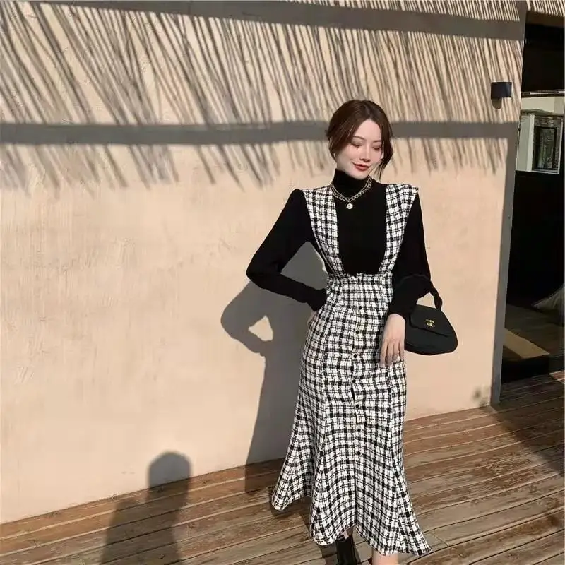 Women 2023 Autumn Winter Retro Two Piece Sets Female Turtleneck Knitted Pullover Tops Ladies Plaid Mermaid Dress Suits M110
Women 2023 Autumn Winter Retro Two Piece Sets Female Turtleneck Knitted Pullover Tops Ladies Plaid Mermaid Dress Suits M110