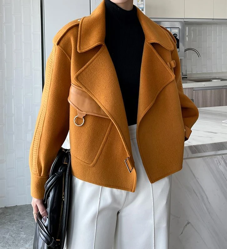 Women's Autumn Coat 2022 Pockets Solid Loose Short Jackets Ladies Wool & Blends High Street Spring Woolen Coats for Women
Women's Autumn Coat 2022 Pockets Solid Loose Short Jackets Ladies Wool & Blends High Street Spring Woolen Coats for Women
