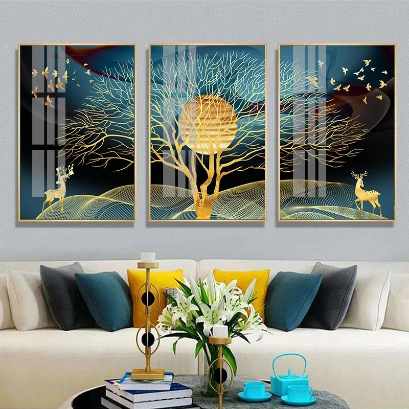 Home Decoration Canvas HD Deer Tree Bird Printed Golden Abstract Posters Painting Living Room Wall Art Modular Pictures No Frame
Home Decoration Canvas HD Deer Tree Bird Printed Golden Abstract Posters Painting Living Room Wall Art Modular Pictures No Frame