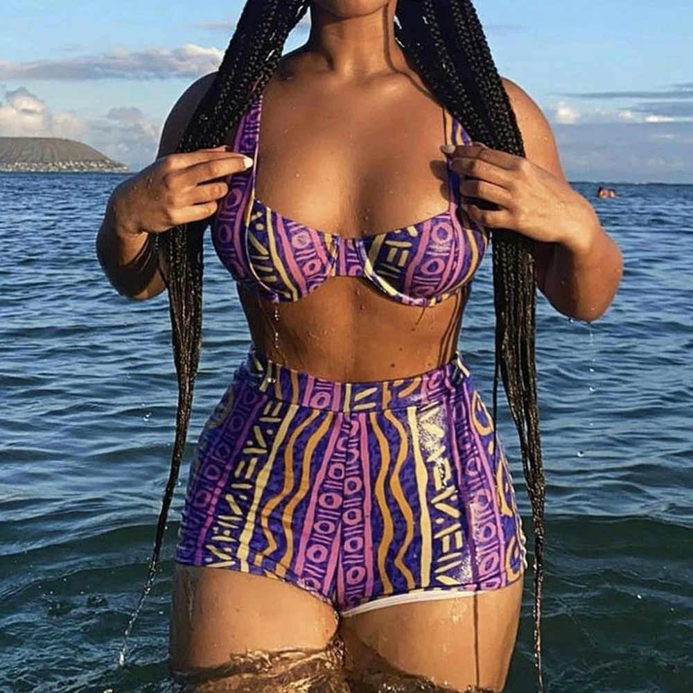 Swimwear High Waist Women Swimsuit Swim Suit Push Up Bikini Striped Floral Two Piece Bathing Suit Swim Shorts Swimming Costume
Swimwear High Waist Women Swimsuit Swim Suit Push Up Bikini Striped Floral Two Piece Bathing Suit Swim Shorts Swimming Costume