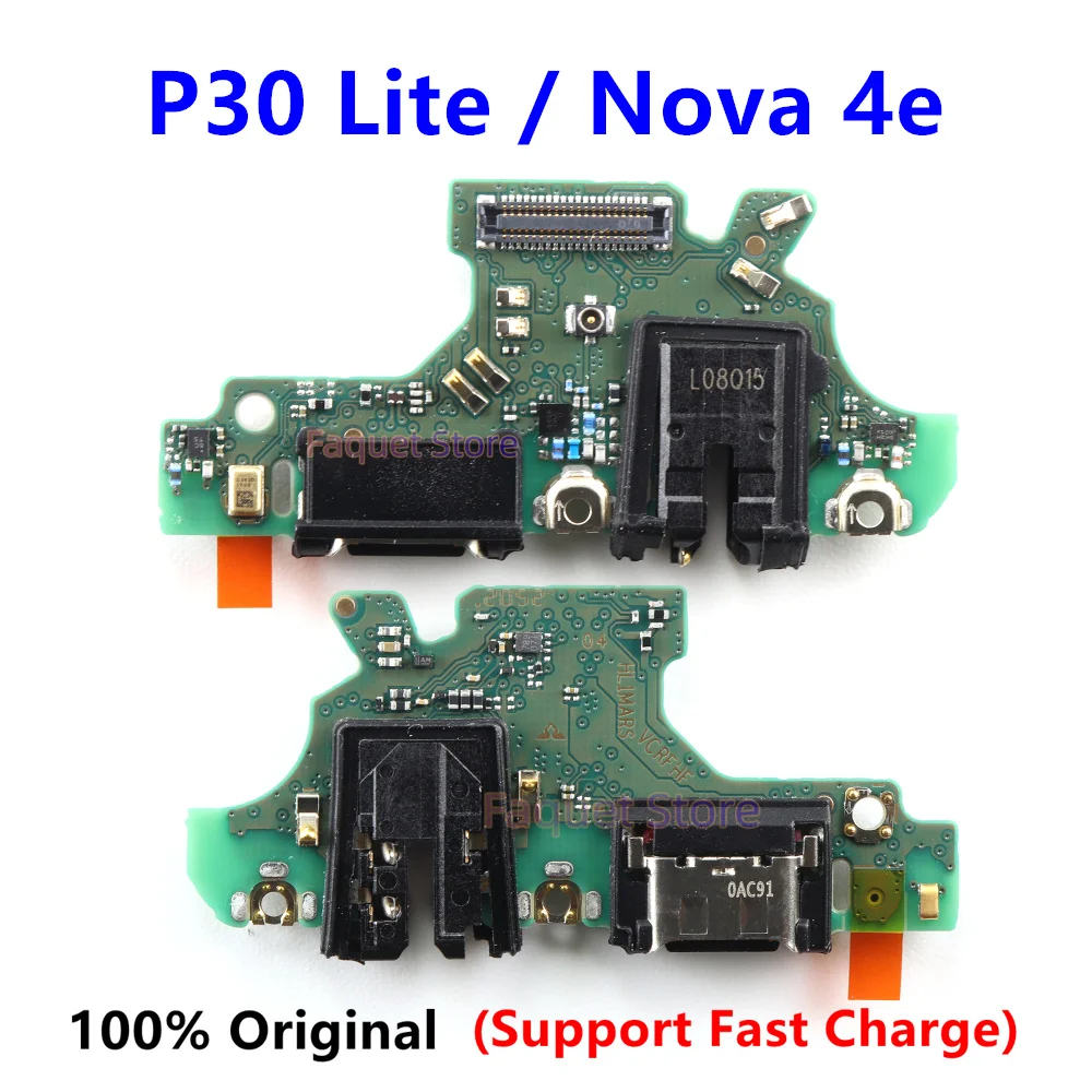 

100% Original For Huawei P30 Lite Nova 4e Dock Connector Micro USB Charger Charging Port Flex Cable Board With Microphone