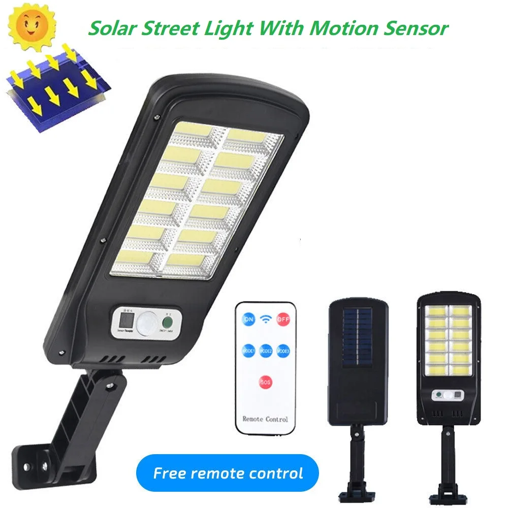 

Solar Outdoor Garden Street Light Wireless IP65 Waterproof Wall Motion Sensor 240 LED COB Remote Control for Porch Patio Path