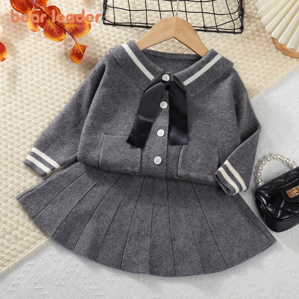 Bear Leader Girls' Sweater Set 2023 Winter New Girls' Lapel Lace Up Pocket Knitted Sweater +Skirt Two Piece Girls' Clothing Set
Bear Leader Girls' Sweater Set 2023 Winter New Girls' Lapel Lace Up Pocket Knitted Sweater +Skirt Two Piece Girls' Clothing Set