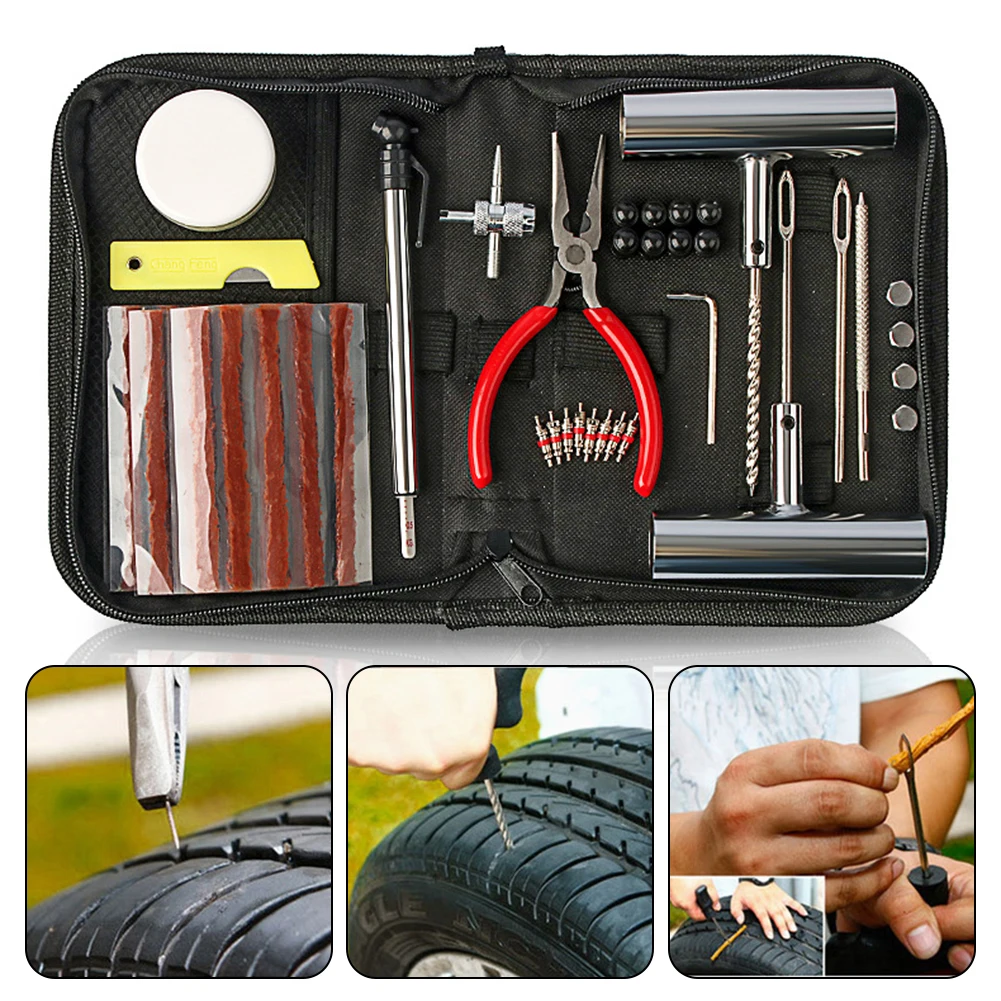 46PCS Auto Tire Repair Set Puncture Repair Tools Car Van Motorcycle Bike Heavy Duty Tubeless Tire Repair Rivet Tool
46PCS Auto Tire Repair Set Puncture Repair Tools Car Van Motorcycle Bike Heavy Duty Tubeless Tire Repair Rivet Tool