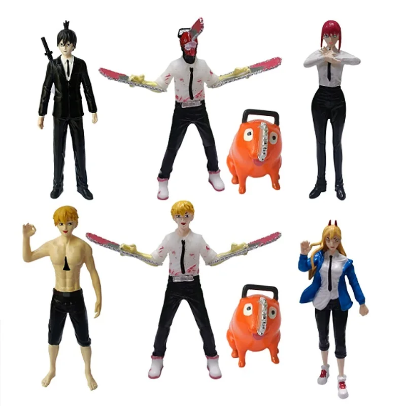 

8pcs/set Anime Chainsaw Man Action Figures Pvc Model Overcome Evil Chainsaw Demon Dog The Second Version Collection Kid Gift T