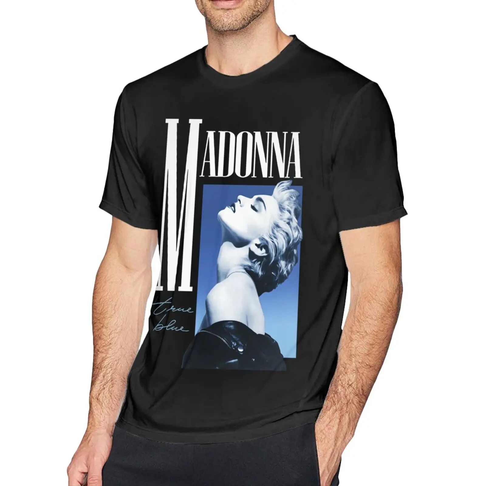 

Женская футболка с надписью Madonna, синяя футболка большого размера с принтом в стиле 80-х годов, футболка в стиле Харадзюку, 4277