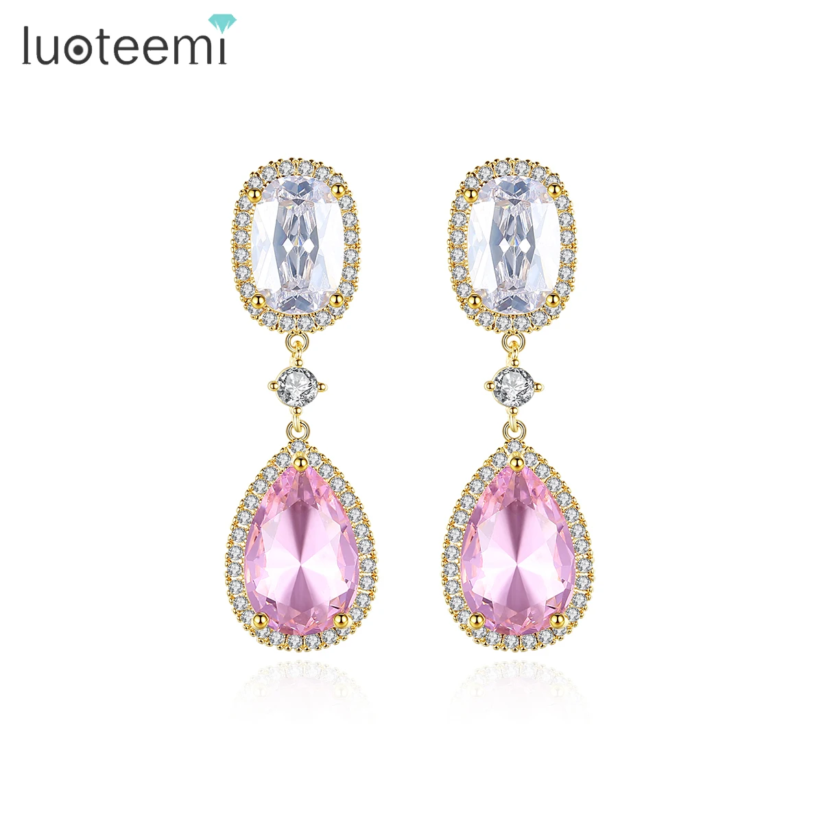 LUOTEEMI Pink Oval CZ Drop Earring for Women 2022 New Chandelier Wedding Accessories for Bridal Korea Style Dangle Earring
LUOTEEMI Pink Oval CZ Drop Earring for Women 2022 New Chandelier Wedding Accessories for Bridal Korea Style Dangle Earring