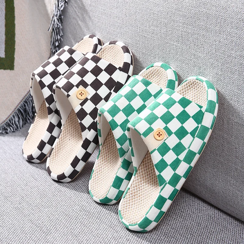 Women Home Slippers Plaid Japanese Style Floor Flat Open Toe Shoes Summer Thick-soled Lightweight Comfortable Couples Slippers
Women Home Slippers Plaid Japanese Style Floor Flat Open Toe Shoes Summer Thick-soled Lightweight Comfortable Couples Slippers