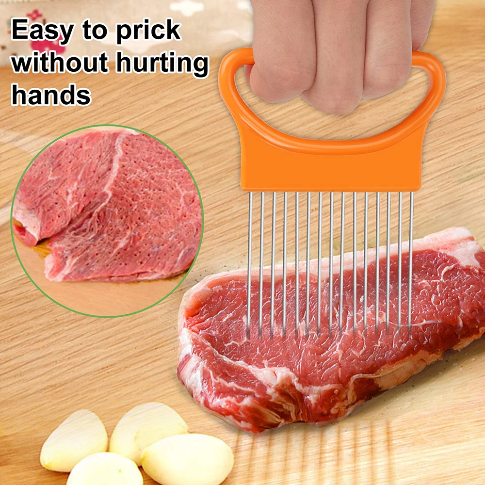 Handheld Stainless Steel Potato Onion Fork Vegetables Fruit Slicer Tomato Cutter Cutting Safe Aid Holder Cutting Aid Tool
Handheld Stainless Steel Potato Onion Fork Vegetables Fruit Slicer Tomato Cutter Cutting Safe Aid Holder Cutting Aid Tool