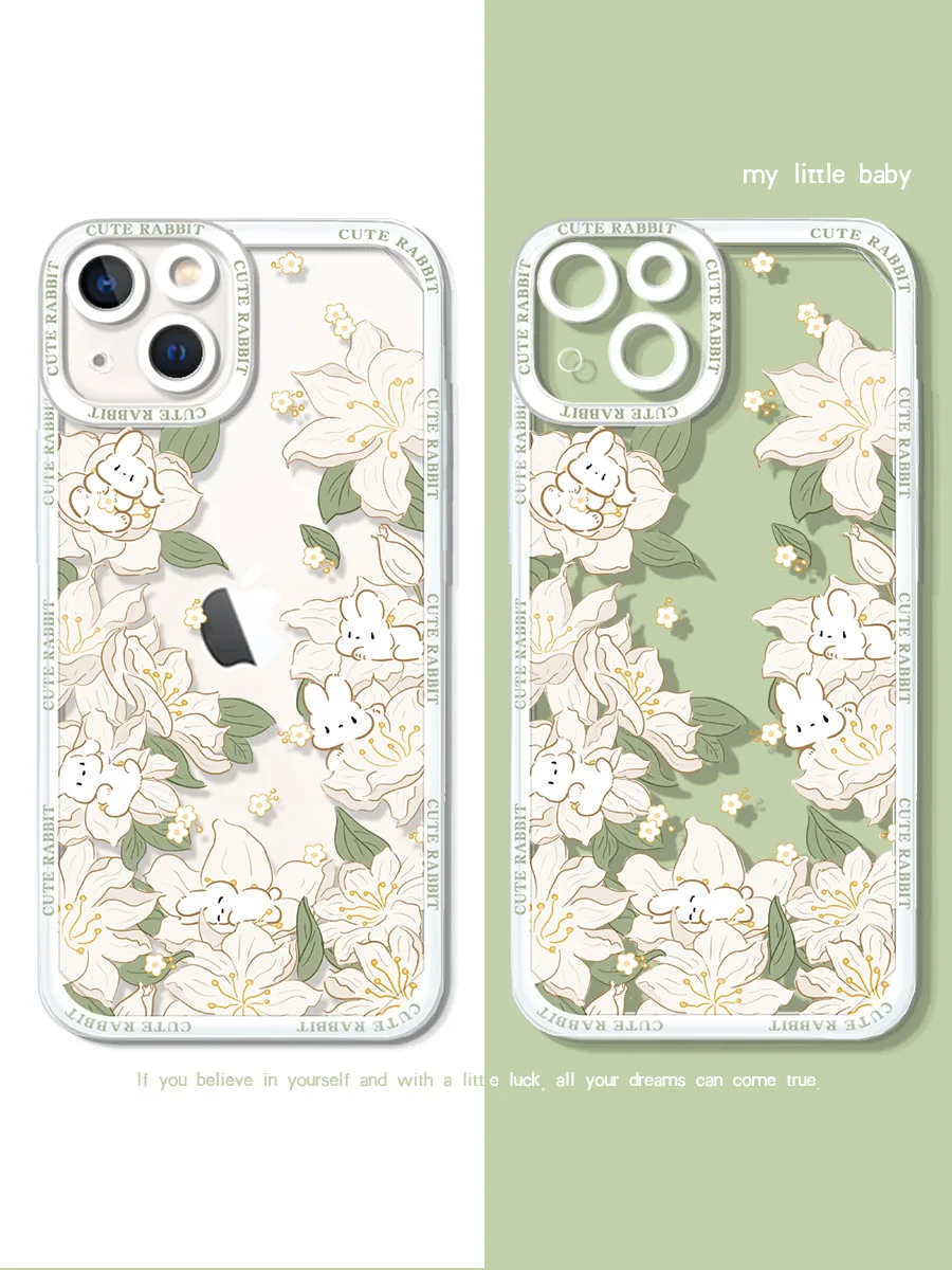White Flower Rabbit Phone Case For IPhone 14Pro Max 13Plus 12 11 X XR/XS INS Style Creative Summer Transparent Silicone Cover
White Flower Rabbit Phone Case For IPhone 14Pro Max 13Plus 12 11 X XR/XS INS Style Creative Summer Transparent Silicone Cover