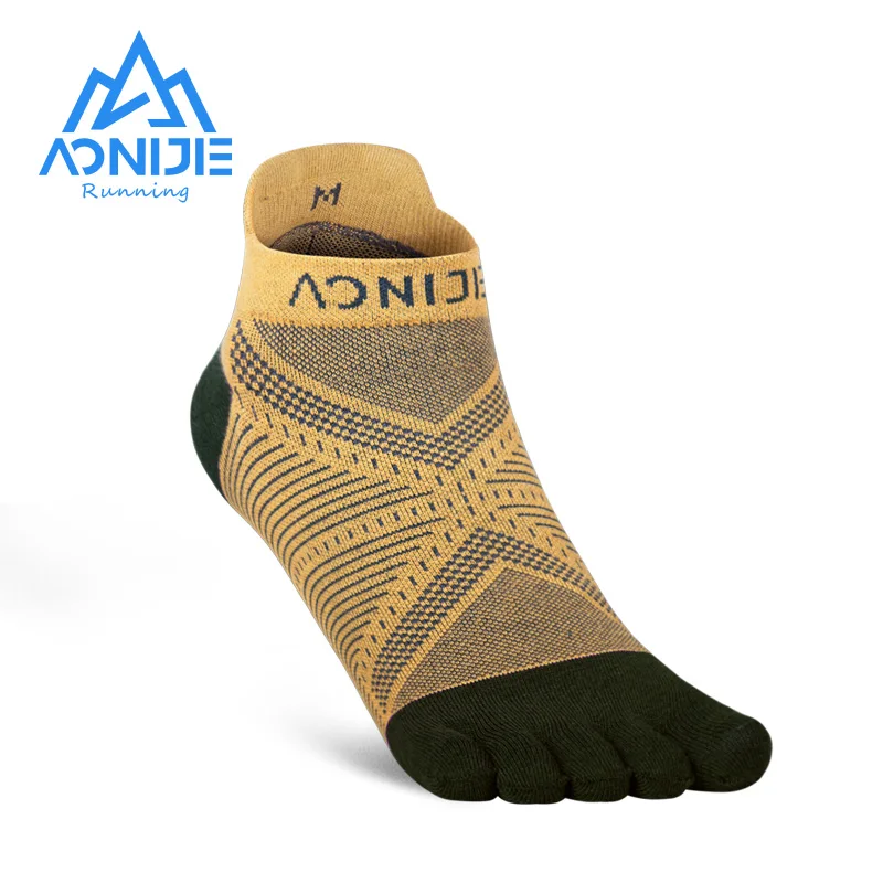 

One Pair AONIJIE E4824 Newest Sports Low Cut Athletic Toe Socks Breathable Five Toed Barefoot Running Marathon Race