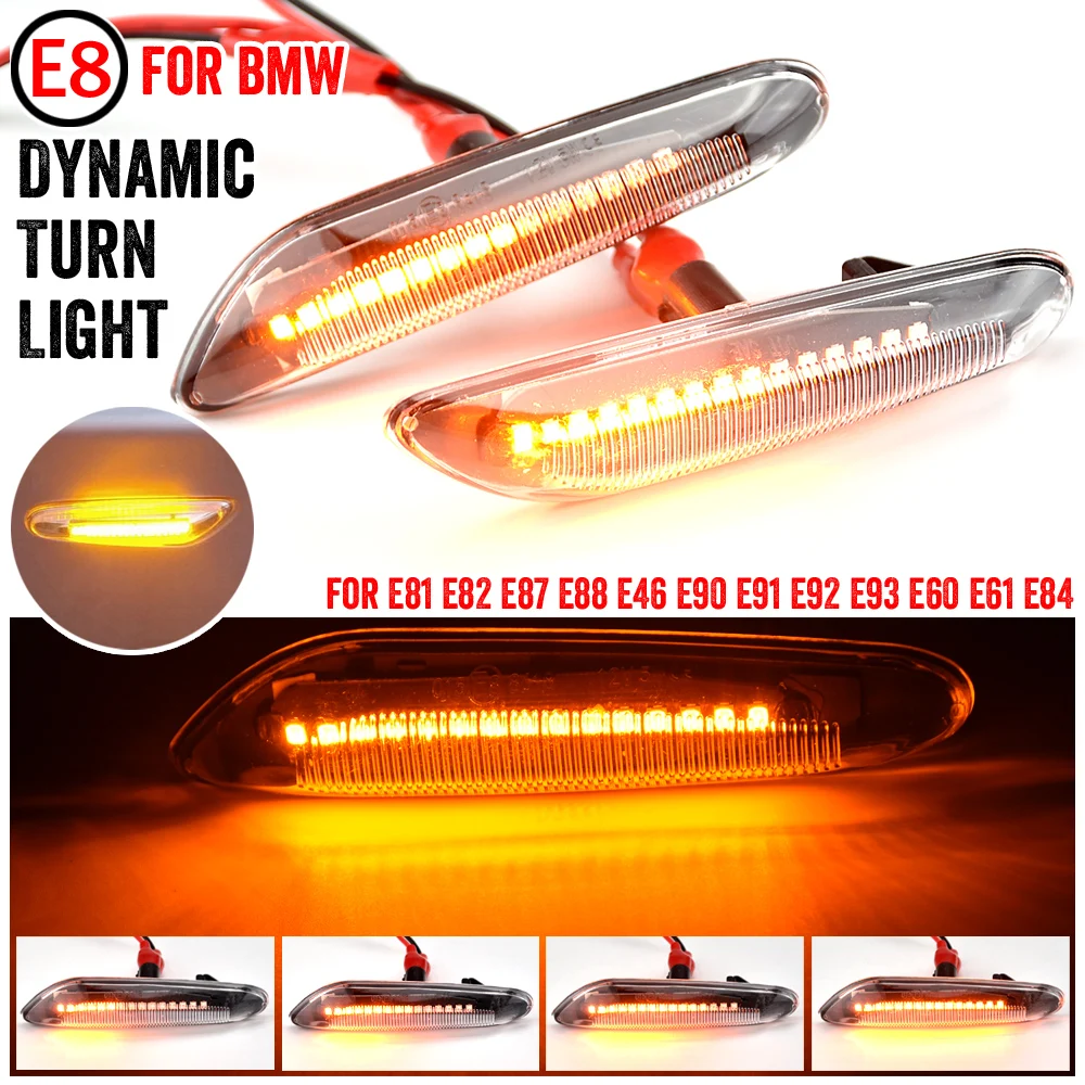 2Pcs Dynamic LED Car Side Marker Lights Repeater Signal Lights For BMW E90 E91 E92 E93 E60 E87 E82 E46 Plug Pin Interface Type
2Pcs Dynamic LED Car Side Marker Lights Repeater Signal Lights For BMW E90 E91 E92 E93 E60 E87 E82 E46 Plug Pin Interface Type