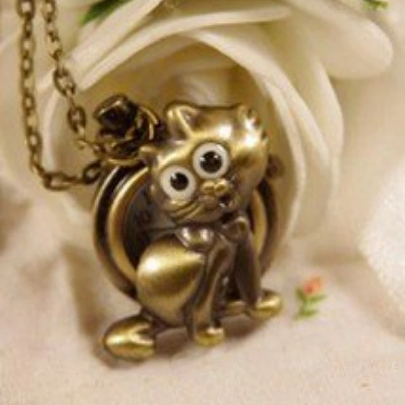 Drop Shipping Cat Mens Antique Pocket Watch Necklace Bronze Pendant Happy Cat Fashion Quartz Steampunk Man Montre De Poche
Drop Shipping Cat Mens Antique Pocket Watch Necklace Bronze Pendant Happy Cat Fashion Quartz Steampunk Man Montre De Poche